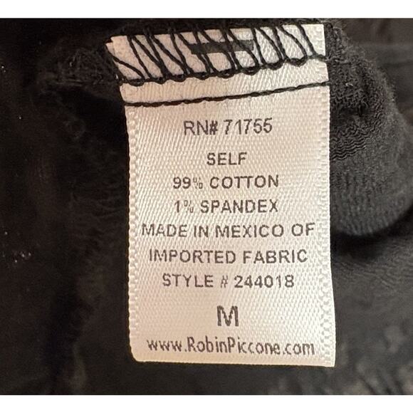 Robin Piccone Size M Fiona Black 3/4 Sleeve Cover up Tunic Boho - Picture 6 of 6